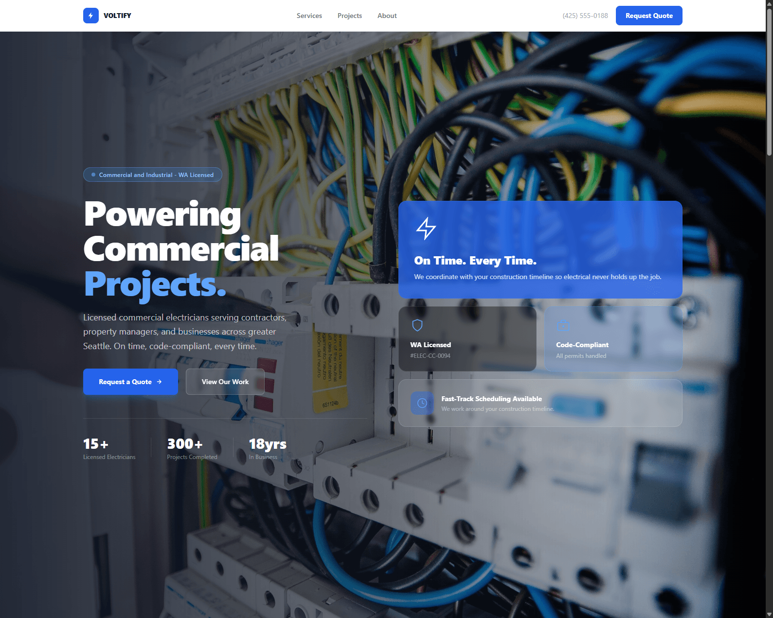 Voltify Commercial website preview