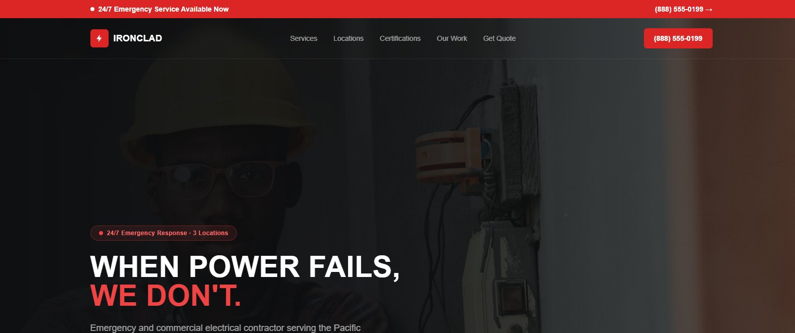 Ironclad Power Solutions website preview