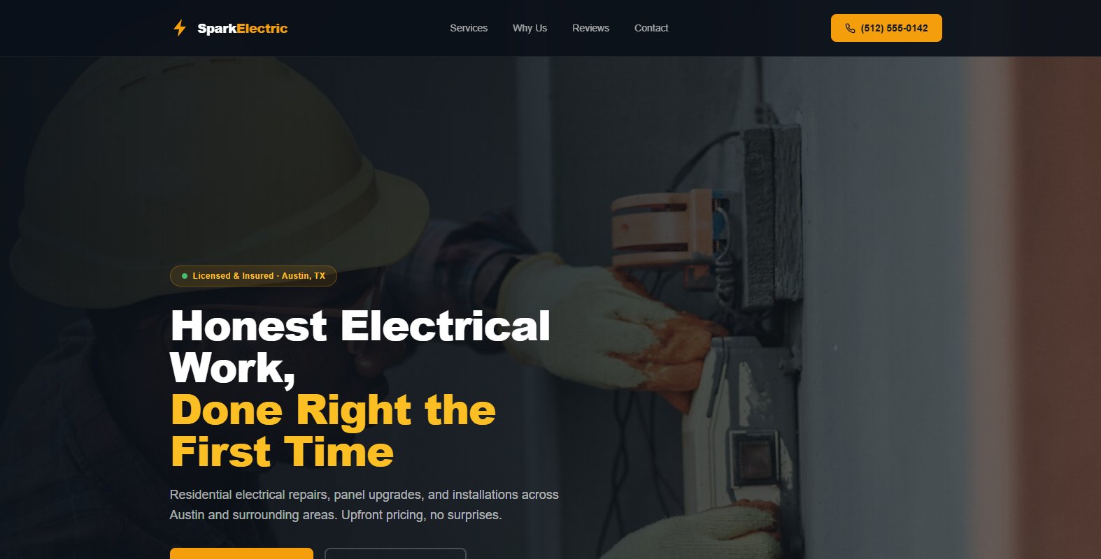 Spark Electric website preview